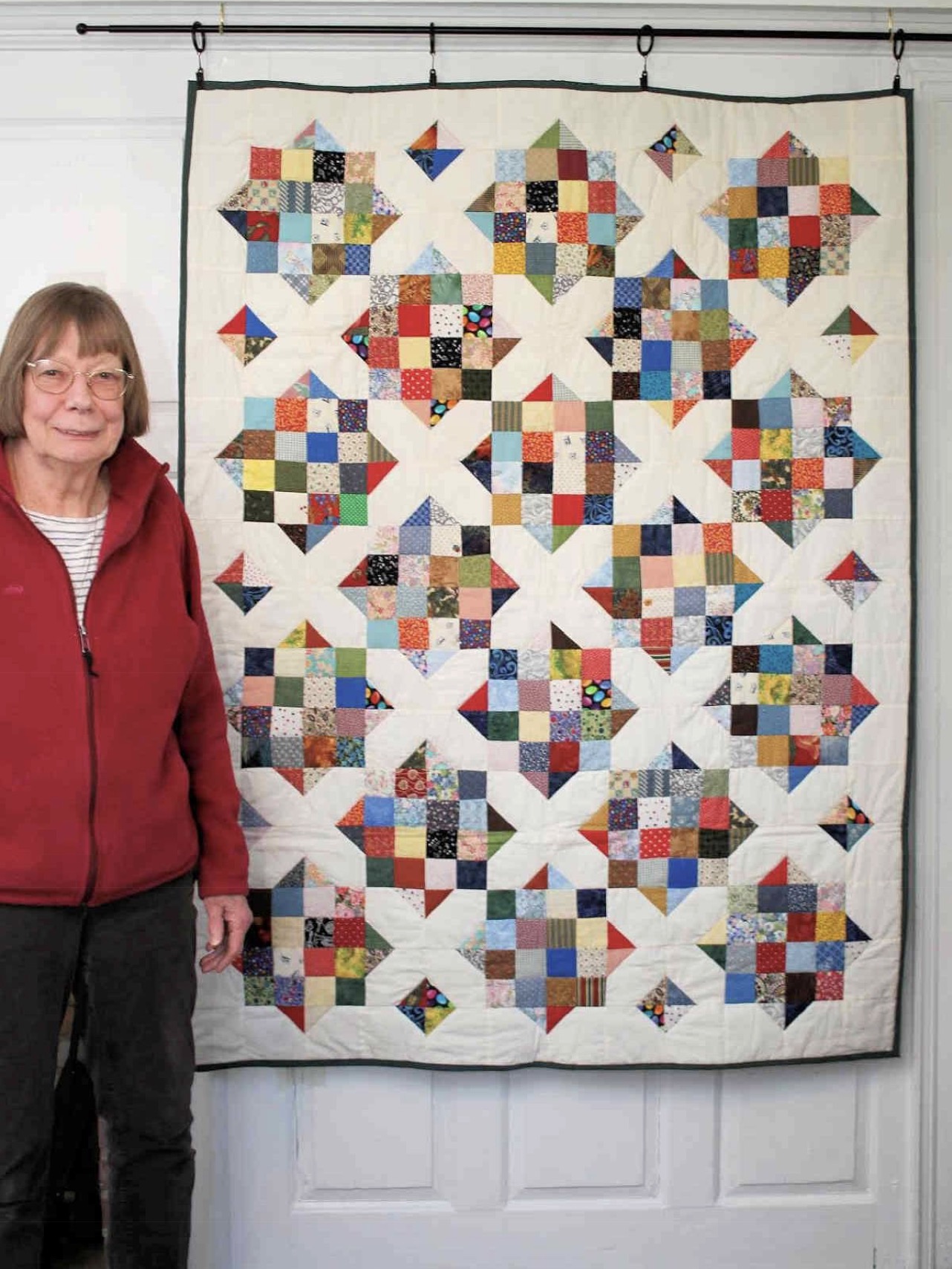 Marianne Moerkens and her Scrappy Quilt